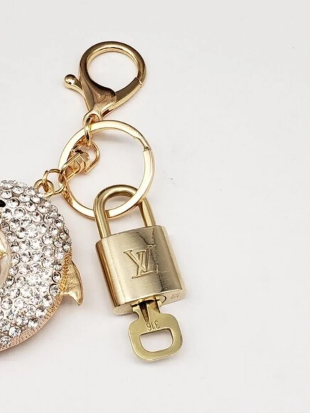 Authentic Louis Vuitton Lock & Key Gold ✨ Unbranded Dolphin Bag Charm LV